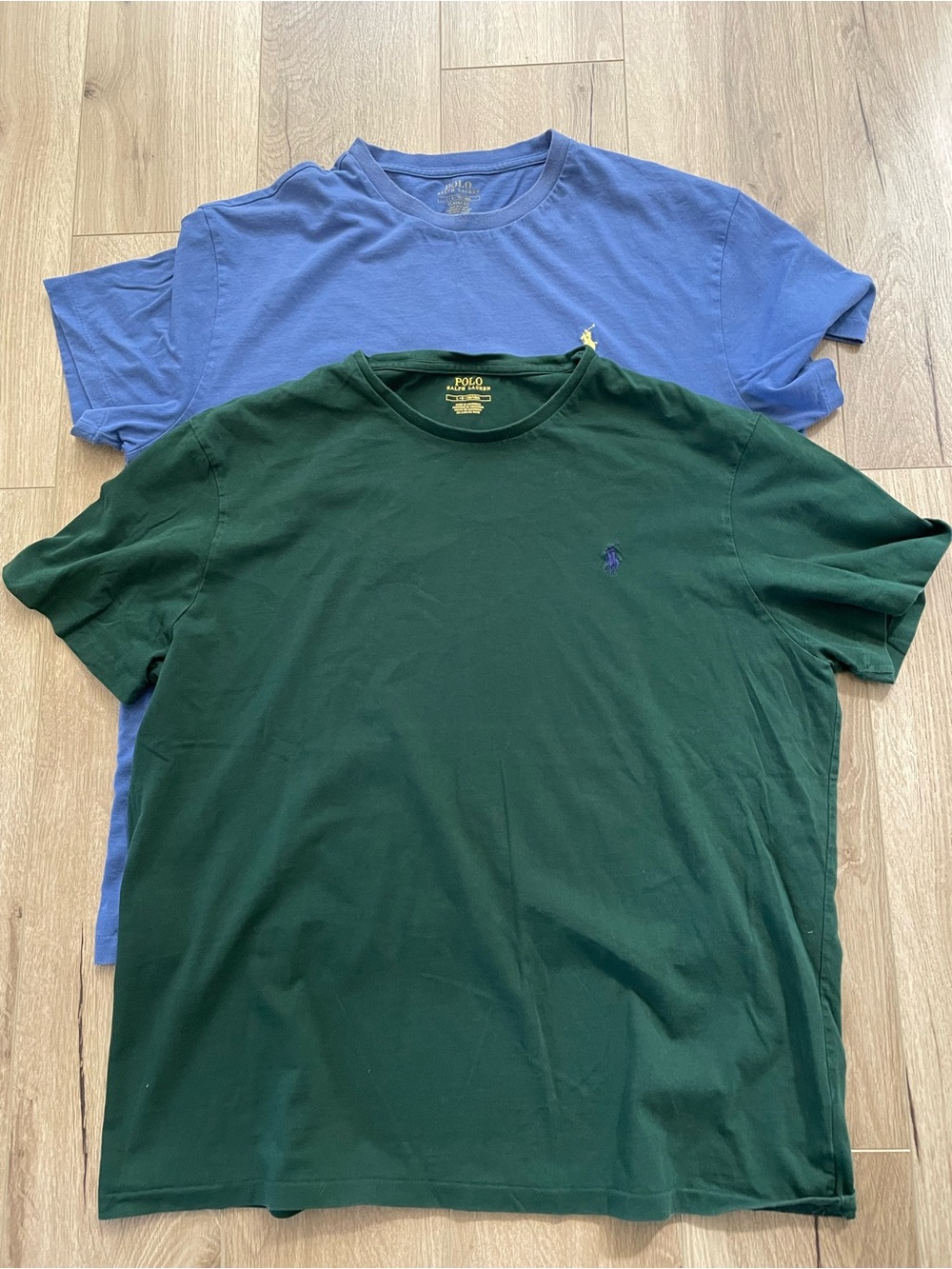 Bundle pair lot two polo Ralph Lauren crew neck t shirts pony classic fit L